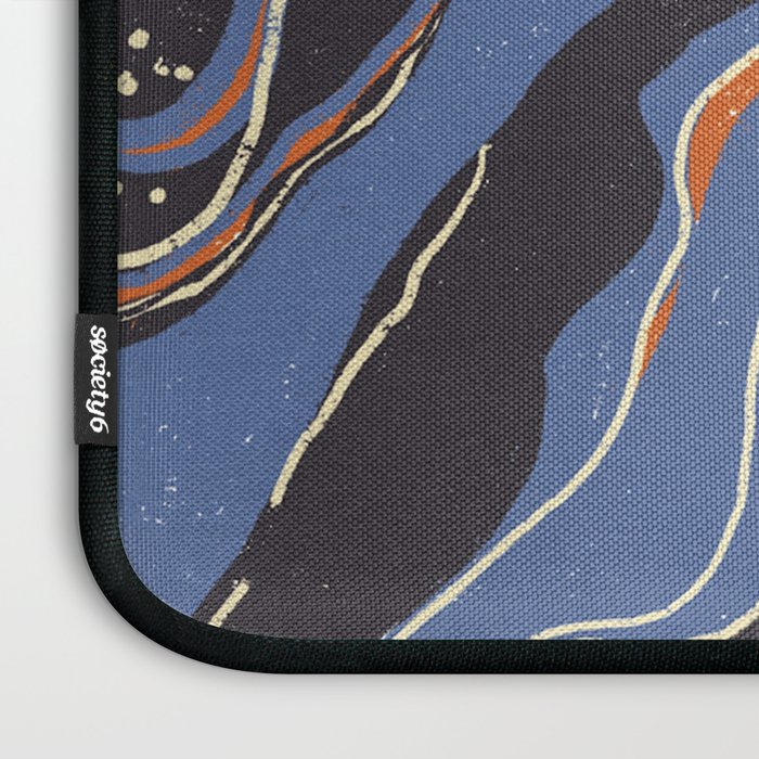 Retro marble in blue Laptop Sleeve Gallery Image 3