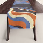 Retro marble in blue Table Runner Gallery Image 1
