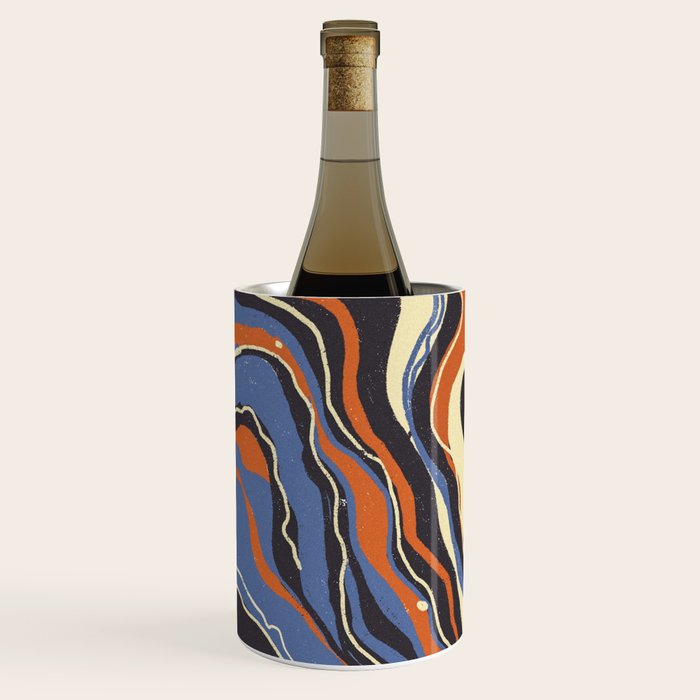 Retro marble in blue Wine Chiller Gallery Image 3