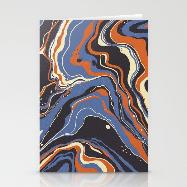 Retro marble in blue Stationery Card Gallery Image 1