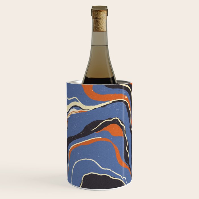 Retro marble in blue Wine Chiller Gallery Image 1