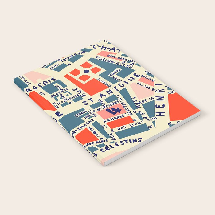 paris map blue Notebook Gallery Image 2