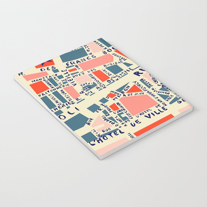 paris map blue Notebook Gallery Image 3