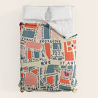 paris map blue Duvet Cover Gallery Image 6