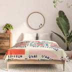 paris map blue Comforter Gallery Image 3