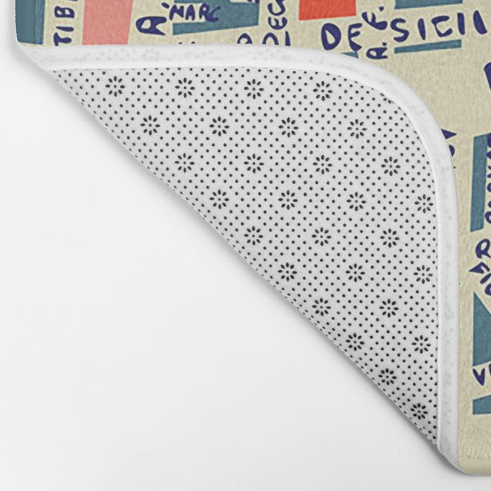 paris map blue Bath Mat Gallery Image 2