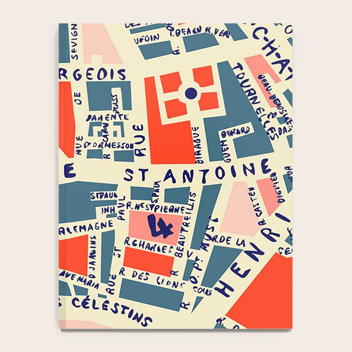 paris map blue Notebook Gallery Image 4