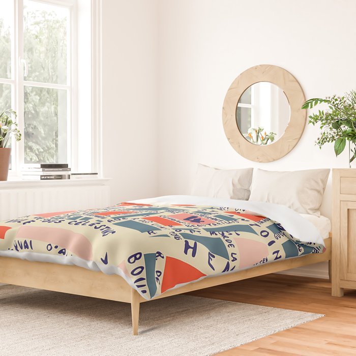 paris map blue Duvet Cover Gallery Image 2