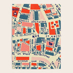 paris map blue Poster Gallery Image 4