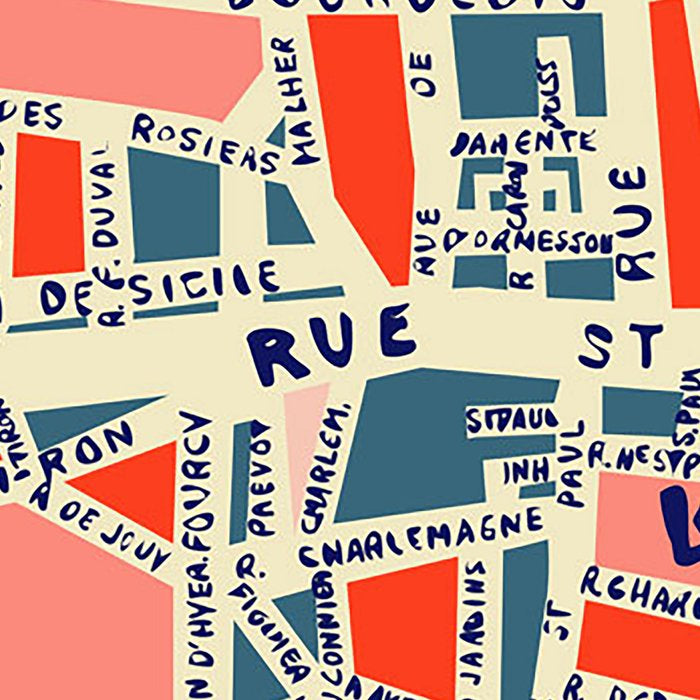 paris map blue Coffee Mug Gallery Image 2