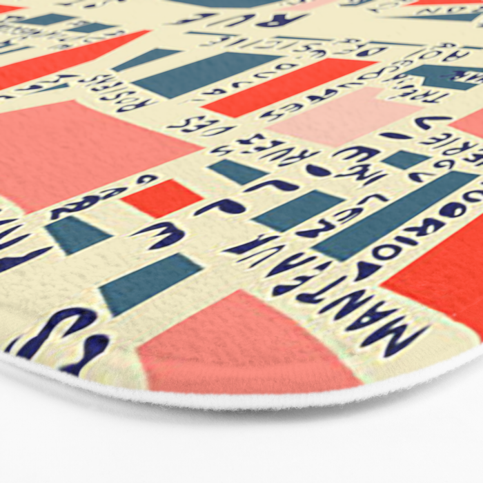 paris map blue Bath Mat Gallery Image 3