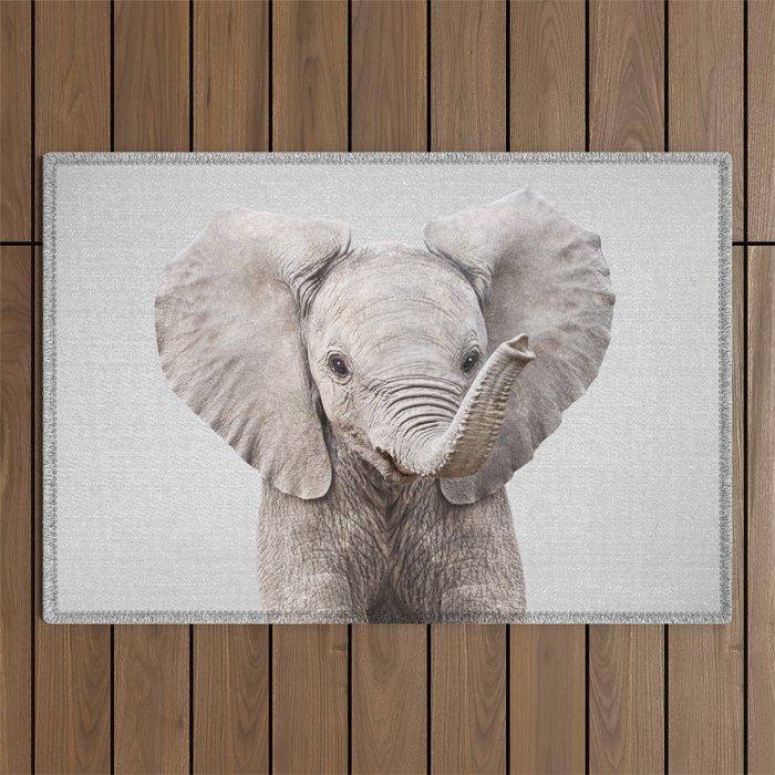 Baby Elephant - Colorful Outdoor Rug Gallery Image 1