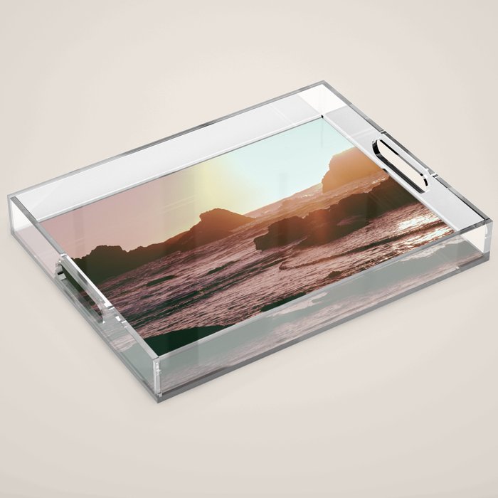 Rocky Sun-Kissed Tides Acrylic Tray Gallery Image 1