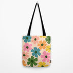Retro Flower - Big Daisy Cream background Tote Bag Gallery Image 2