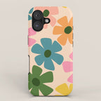 Retro Flower - Big Daisy Cream background iPhone Case Gallery Image 1