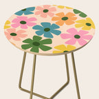 Retro Flower - Big Daisy Cream background Side Table Gallery Image 2