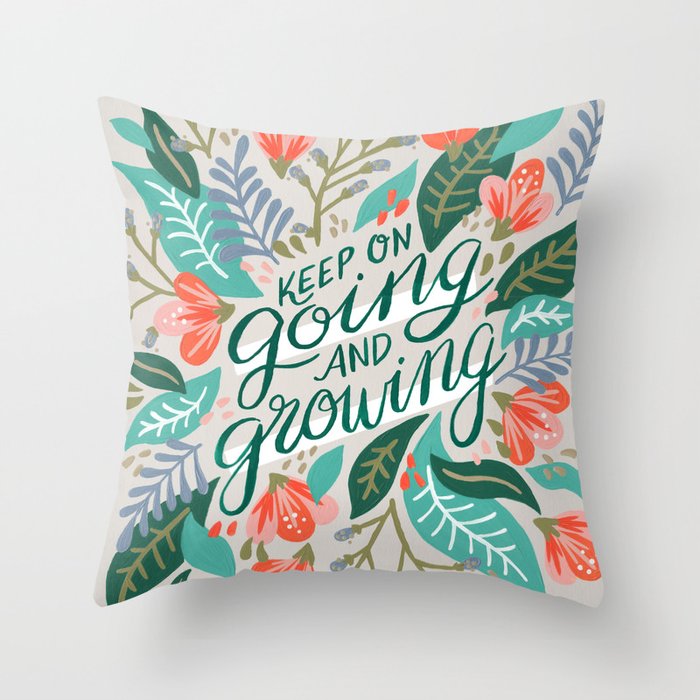 "Keep on Going and Growing" inspired by Eliza Blank, The Sill Throw Pillow Gallery Image 6