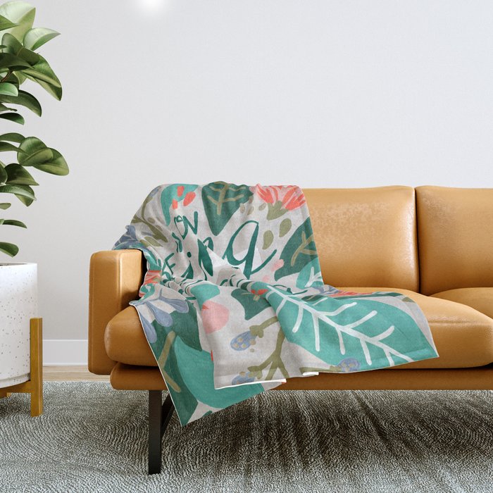 "Keep on Going and Growing" inspired by Eliza Blank, The Sill Throw Blanket Gallery Image 1