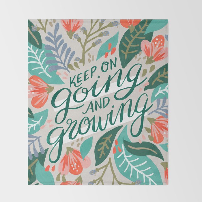 "Keep on Going and Growing" inspired by Eliza Blank, The Sill Throw Blanket Gallery Image 2