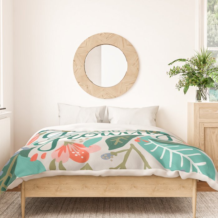 "Keep on Going and Growing" inspired by Eliza Blank, The Sill Duvet Cover Gallery Image 3