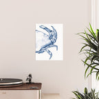 Coastal Crab in Watercolor, Navy Blue (Right Half in Set) Poster Gallery Image 2