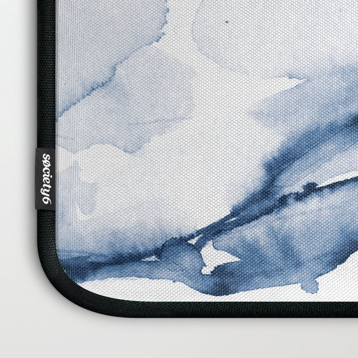 Coastal Crab in Watercolor, Navy Blue (Right Half in Set) Laptop Sleeve Gallery Image 3
