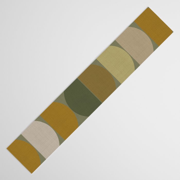 mid century geometric abstract green Table Runner Gallery Image 3