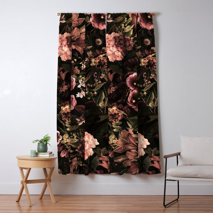 Autumn Winter Flowers VIII Window Curtain Gallery Image 1