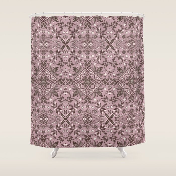 Rustic Pink Serenity Shower Curtain Gallery Image 1