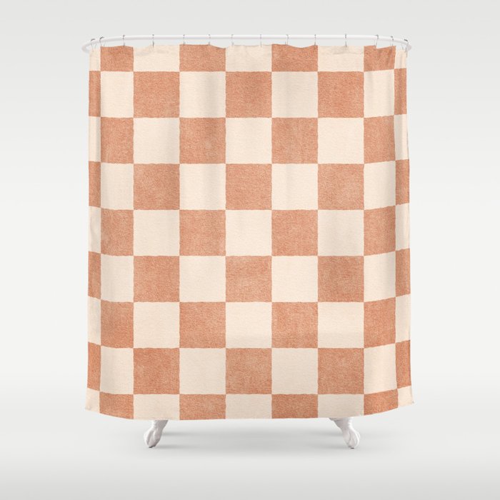 CHECKER - 001 - Nougat Shower Curtain Gallery Image 1