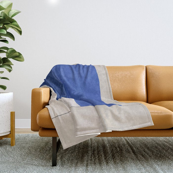 Minimal midcentury geometric block Throw Blanket Gallery Image 1