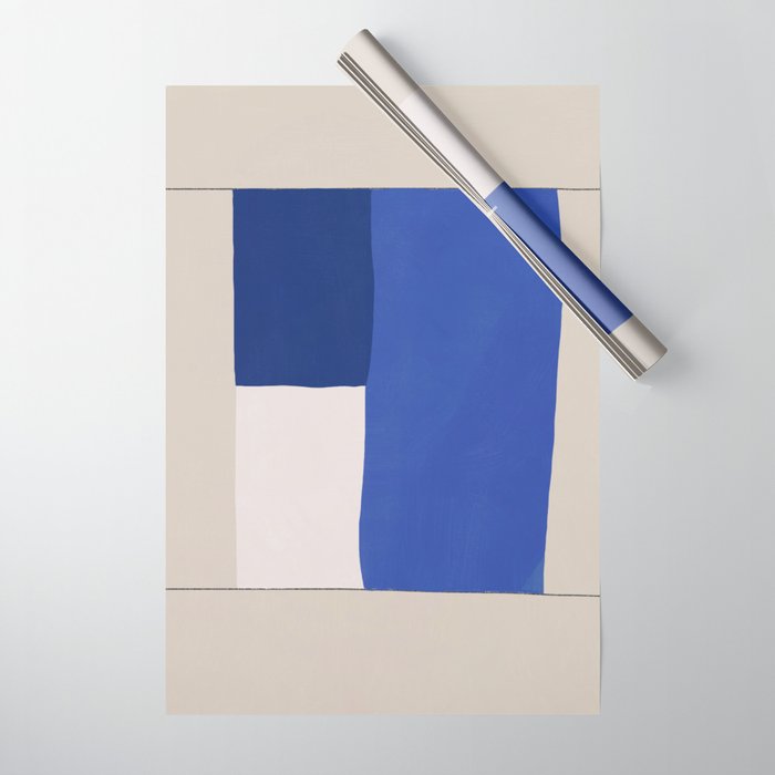 Minimal midcentury geometric block Wrapping Paper Gallery Image 1