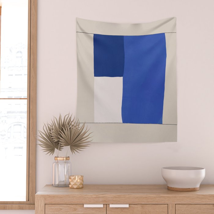 Minimal midcentury geometric block Wall Tapestry Gallery Image 2
