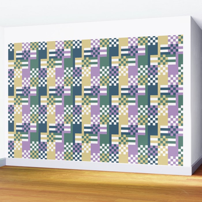 Abstract Block Mosaic R Wall Mural Gallery Image 2