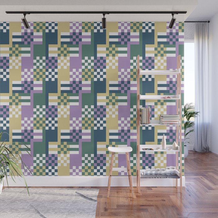 Abstract Block Mosaic R Wall Mural Gallery Image 1