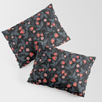 Strawberries - red and slate on black Pillow Sham Gallery Image 3
