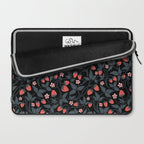Strawberries - red and slate on black Laptop Sleeve Gallery Image 2