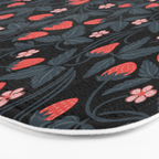 Strawberries - red and slate on black Bath Mat Gallery Image 3