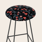 Strawberries - red and slate on black Stool Gallery Image 2