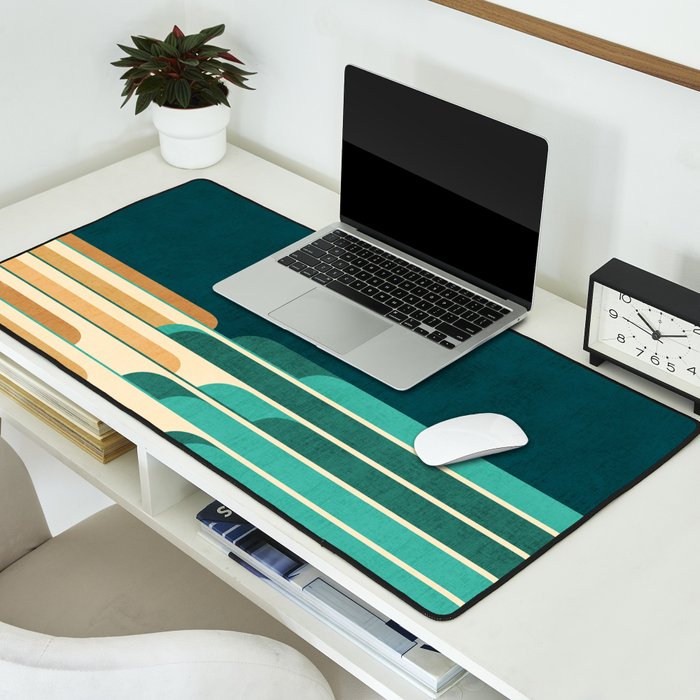 Chasing wave under the red moon Desk Mat Gallery Image 2