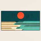 Chasing wave under the red moon Desk Mat Gallery Image 3