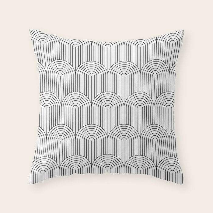 Art Deco Arch Pattern IX Throw Pillow Gallery Image 6