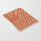 Minimal Line Curvature IX Red Mid Century Modern Arch Abstract Notebook Gallery Image 3