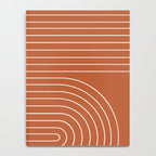 Minimal Line Curvature IX Red Mid Century Modern Arch Abstract Notebook Gallery Image 4