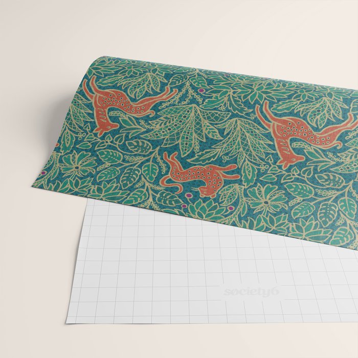 Jungle Fawn and Cat Wrapping Paper Gallery Image 2