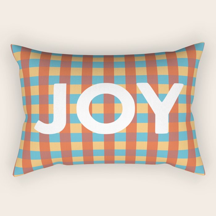 Joy in Christmas Plaid Rectangular Pillow Gallery Image 1