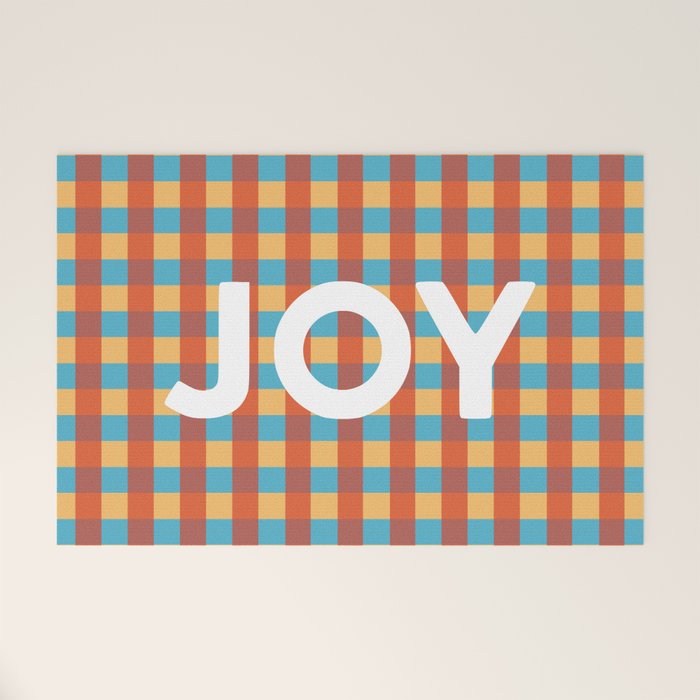 Joy in Christmas Plaid Welcome Mat Gallery Image 1
