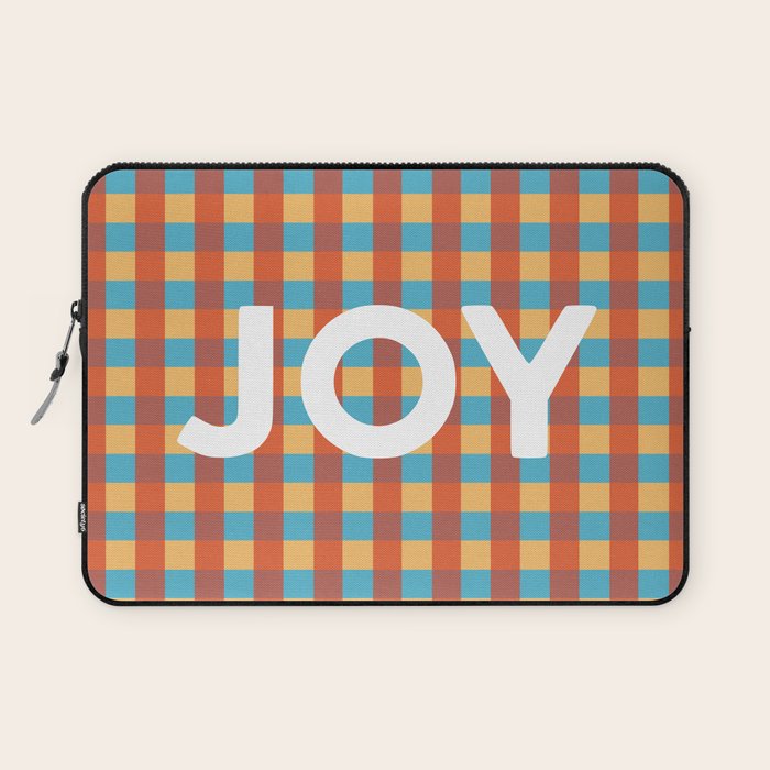 Joy in Christmas Plaid Laptop Sleeve Gallery Image 1