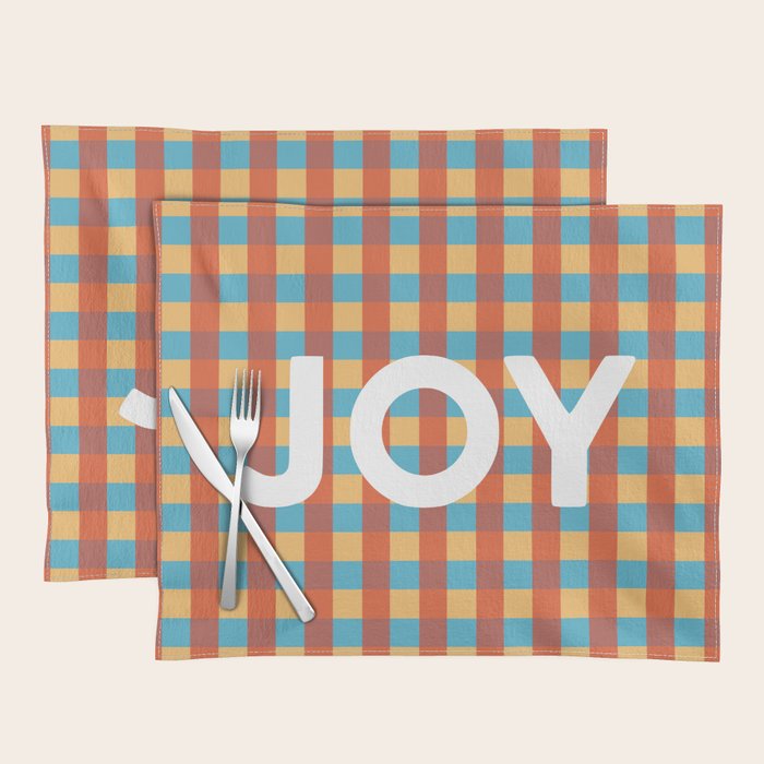 Joy in Christmas Plaid Placemat Gallery Image 1
