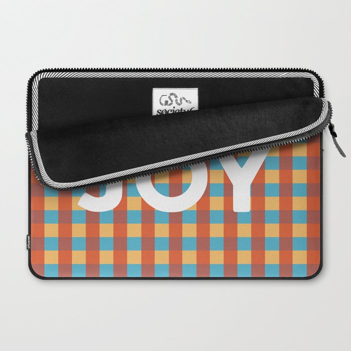 Joy in Christmas Plaid Laptop Sleeve Gallery Image 2
